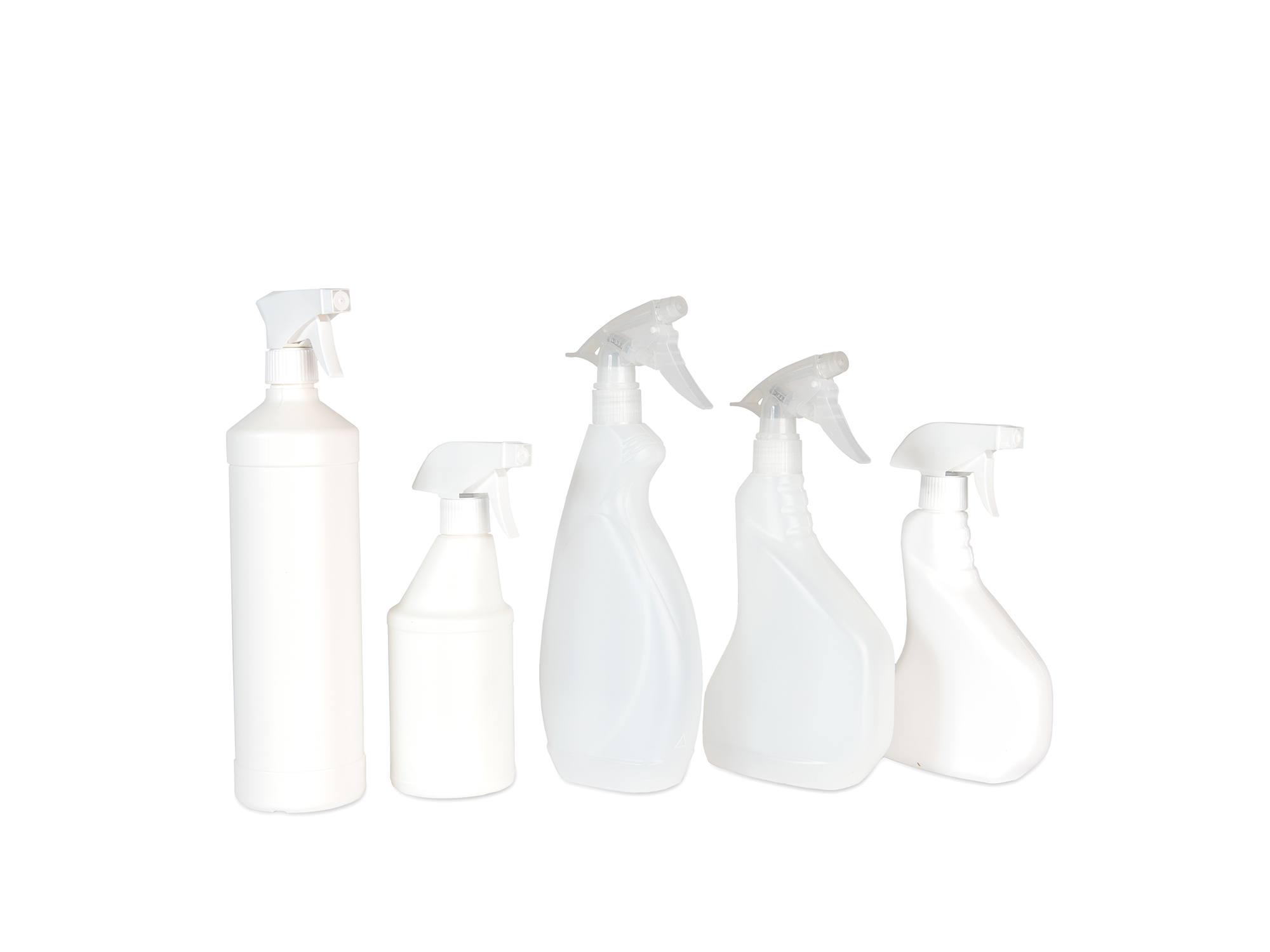Plastic flessen met spraykoppen