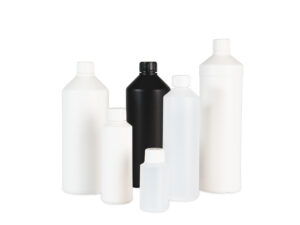 white, black, and natural plastic bottles