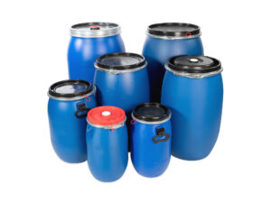Fûts à couvercle en plastique bleu