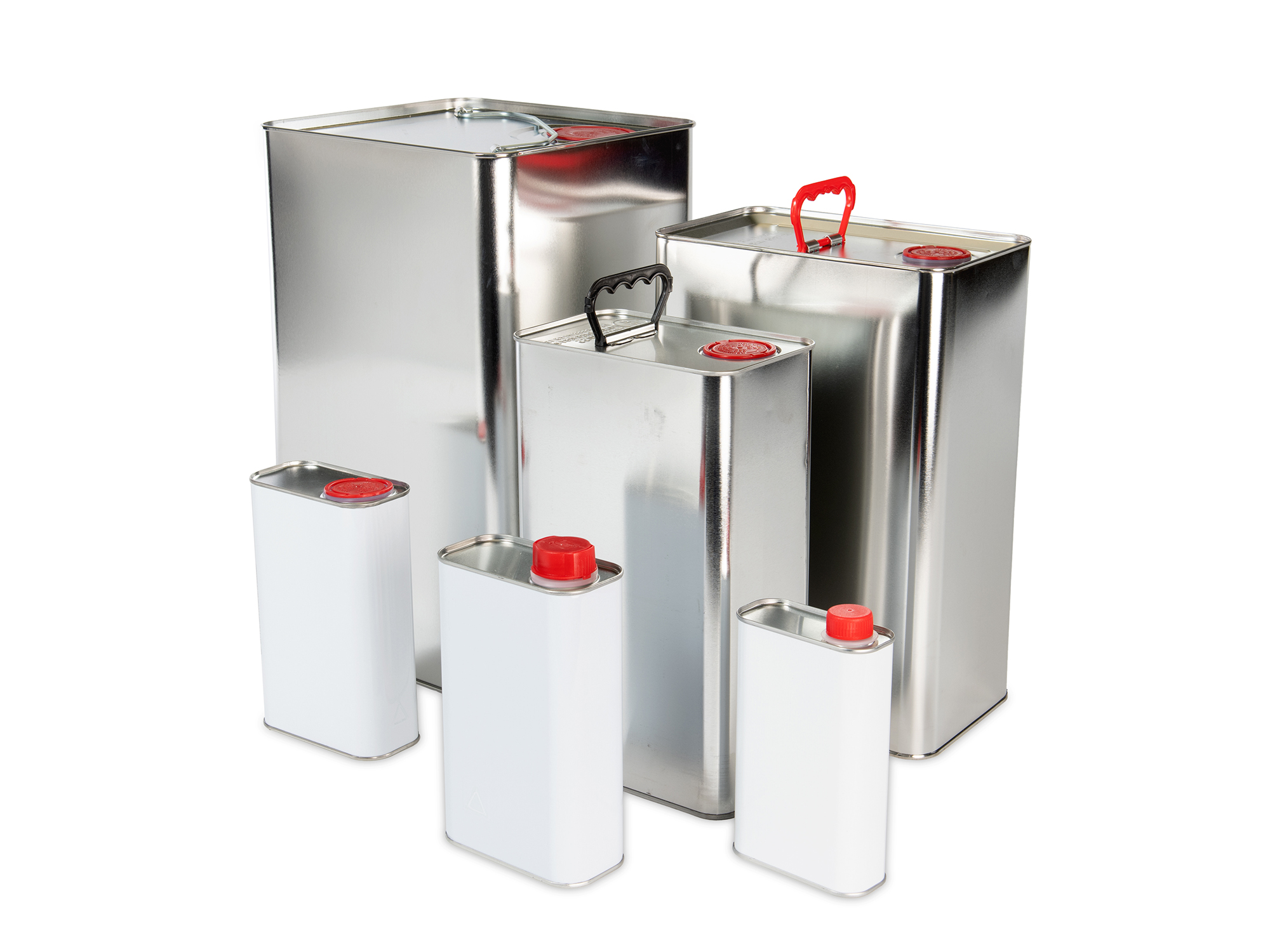 Rectangular tins, white/unbleached, with cap