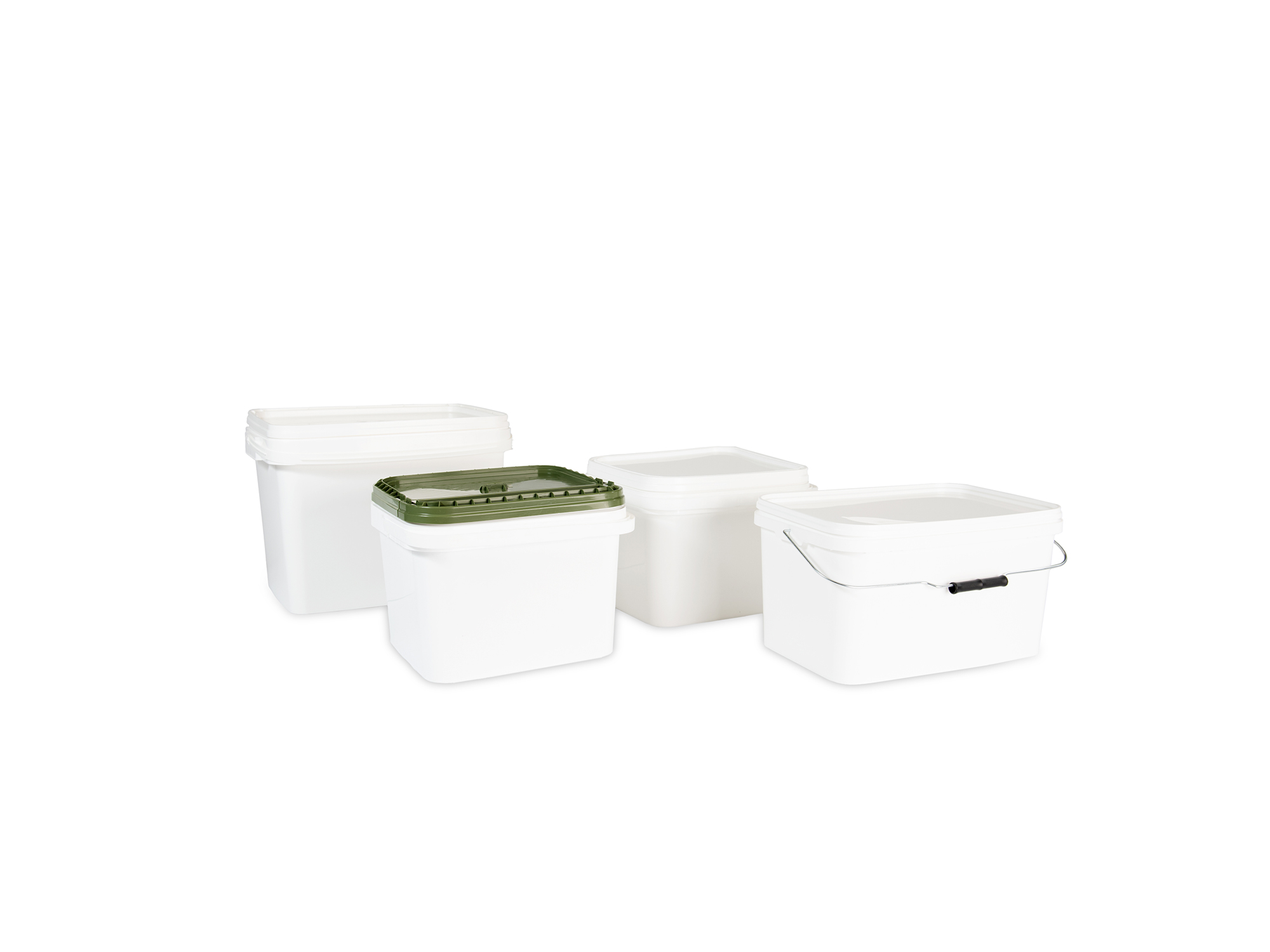 Rectangular buckets with lid and handle
