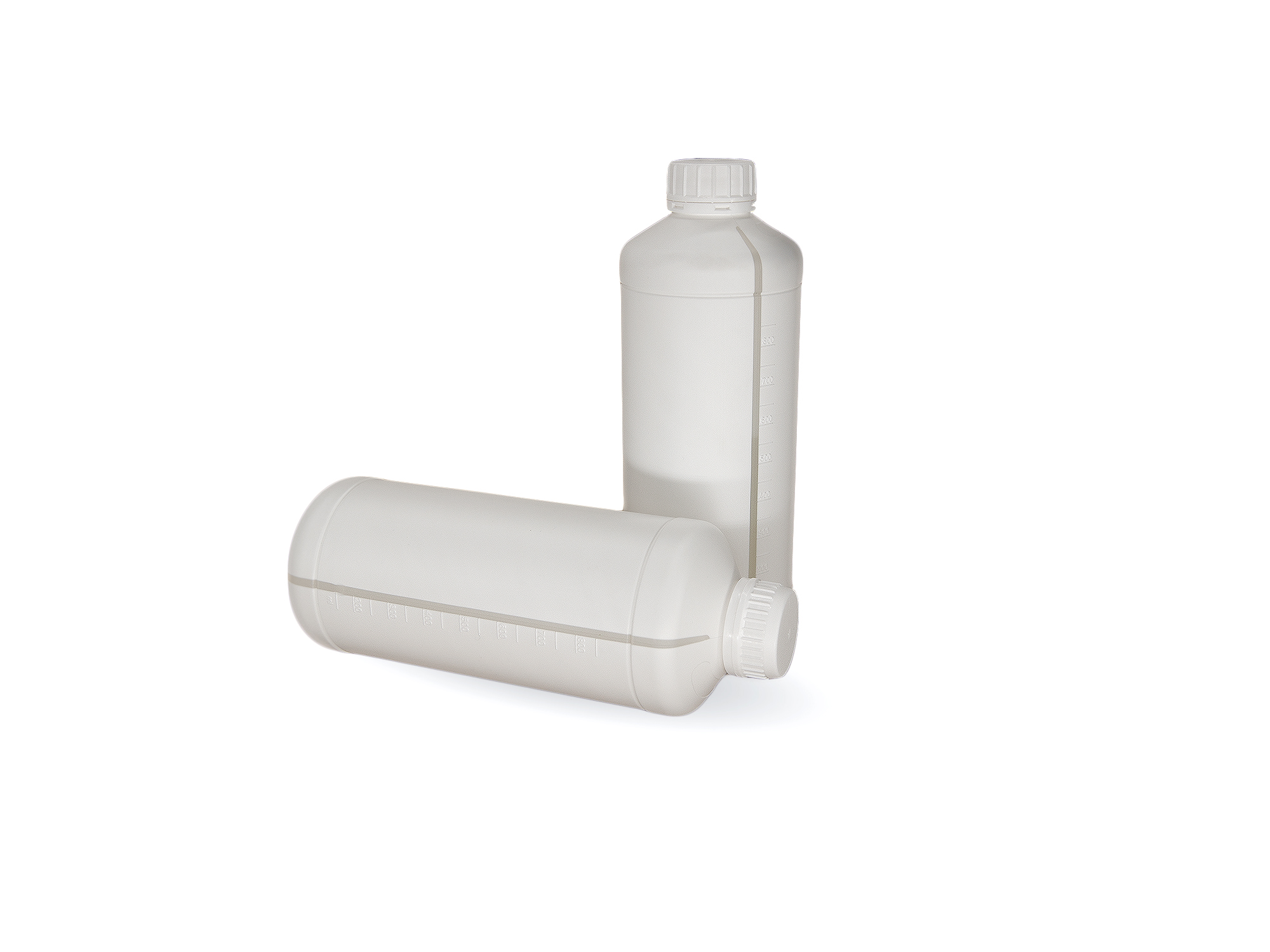 Witte fles met zichtstreep 1L