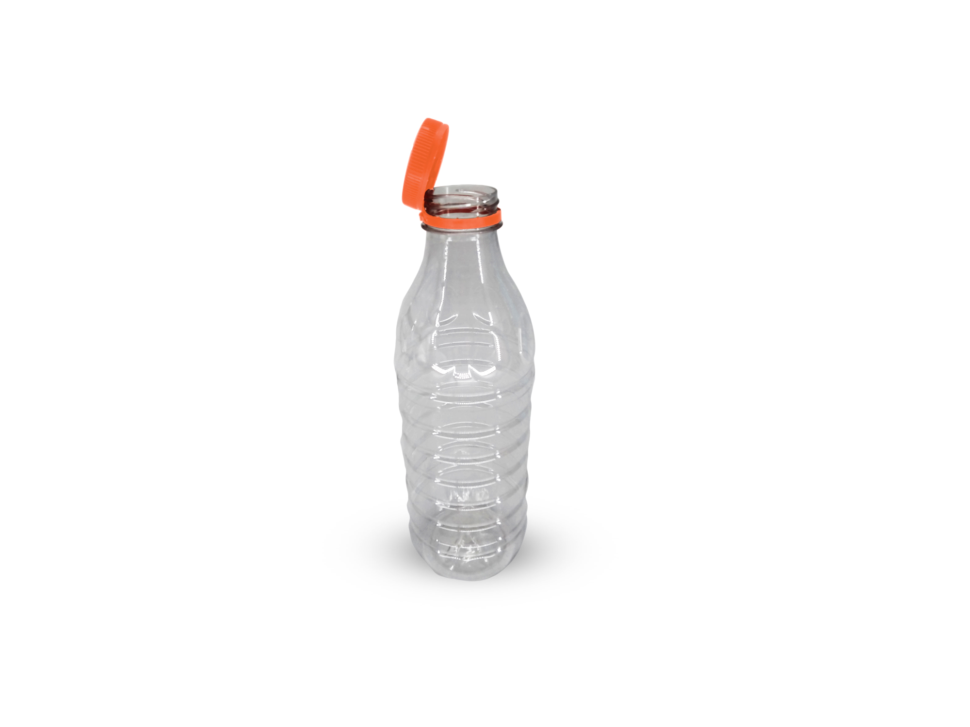 PET-Flasche für Lebensmittel mit befestigtem Verschluss